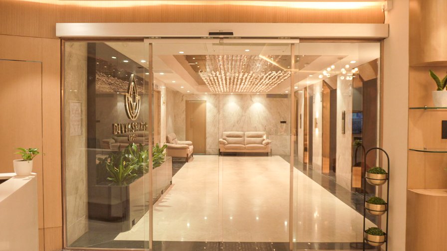 Divyasparsh office glass entrance lobby Divyasparsh office glass entrance lobby